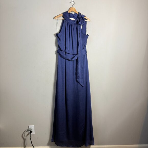 Sachin & Babi Kayla Crinkled Georgette Maxi Gown Women's 12 Deep Cobalt NWOT - Picture 5 of 16